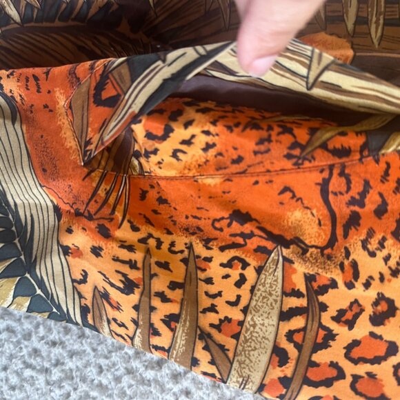 Vintage Big Cat Silk Jacket Animal Print Jaguar Bomber Jungle 80s 90s - Picture 16 of 16
